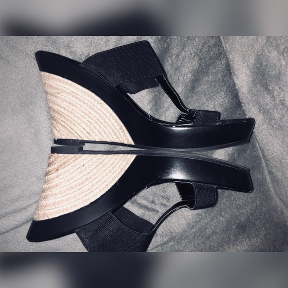Charles by Charles David black wedge sandals. - Picture 2 of 2